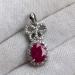 Серебряный кулон с натуральным рубином Бантик