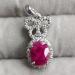 Серебряный кулон с натуральным рубином Бантик