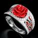 СЕРЕБРЯНОЕ КОЛЬЦО “РОЗА” С КОРАЛЛОМ И ЭМАЛЬЮ 16Р